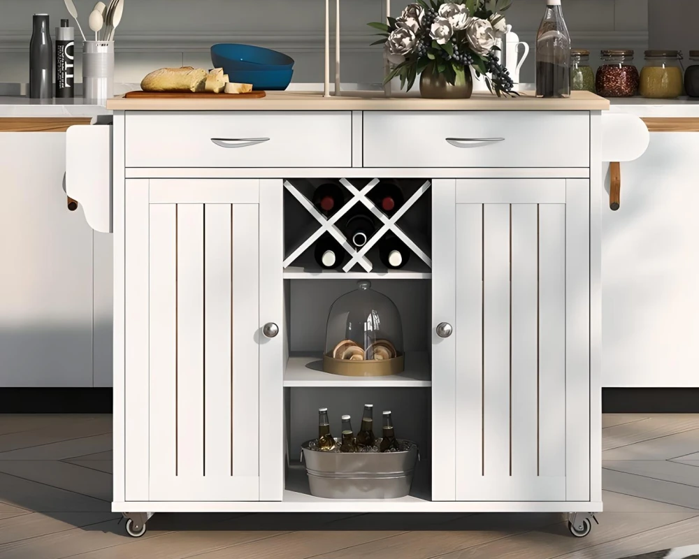 small kitchen cart with storage